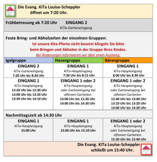Bring- und Abholzeiten ab Mai 2025