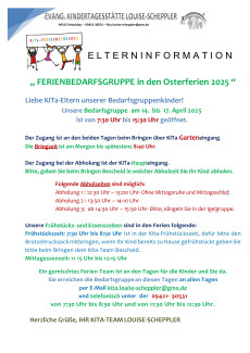 Infos Osterferien 2025