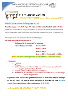 INFO Sommerferien August 2025